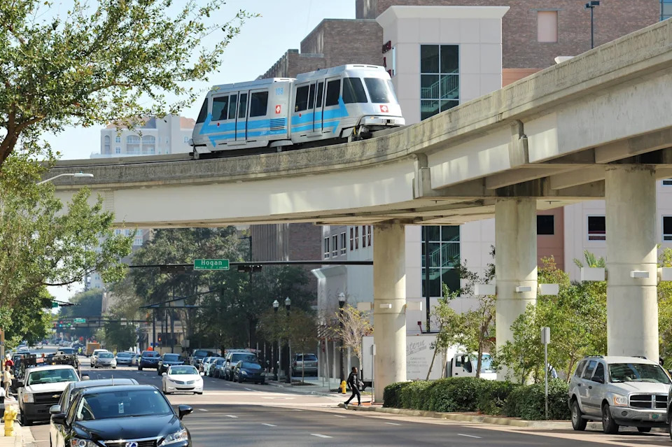 The Skyway's elevated track downtown would be reconstructed into a platform for rubber-wheeled autonomous vehicles in the next phase of the Ultimate Urban Circulator System being built by the Jacksonville Transportation Authority.