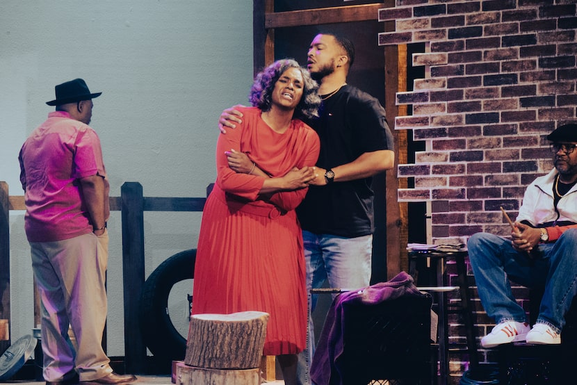 From left, Jerrold Trice, Anyika McMillan-Herod, Brian Gibson and Jamal Sterling in a scene...