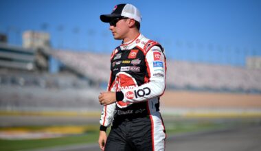 Feb 12, 2025; Daytona Beach, Florida, USA; NASCAR Cup Series driver Kyle Larson during Daytona 500 media day at Daytona International Speedway. Mandatory Credit: Mark J. Rebilas-Imagn Images