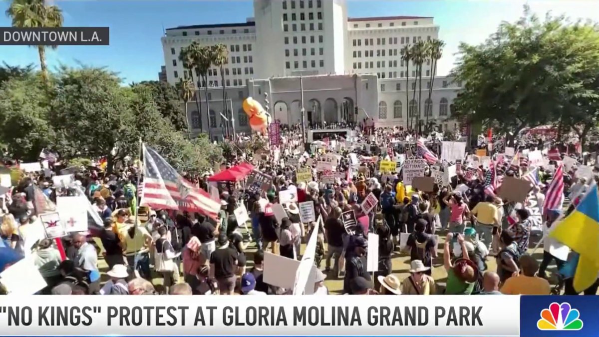 ‘No Kings’ rally draws thousands to downtown LA – NBC Los Angeles