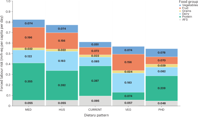 Current and recommended diets in the USA have embedded forced labour risk