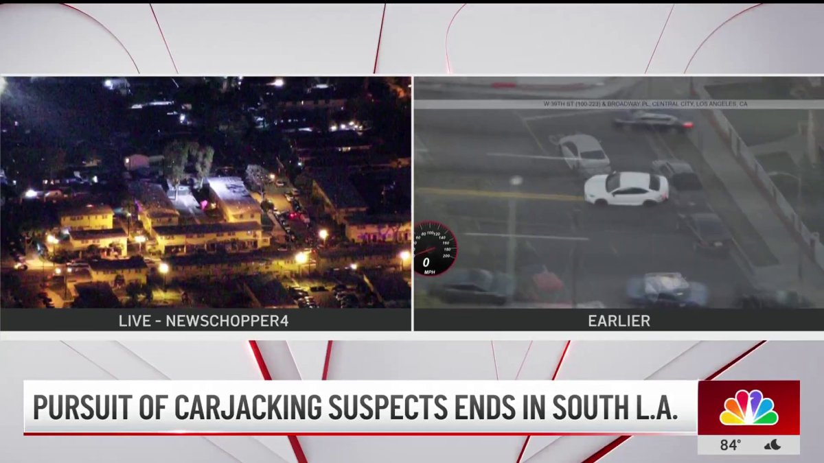 Car chase ends in South LA – NBC Los Angeles