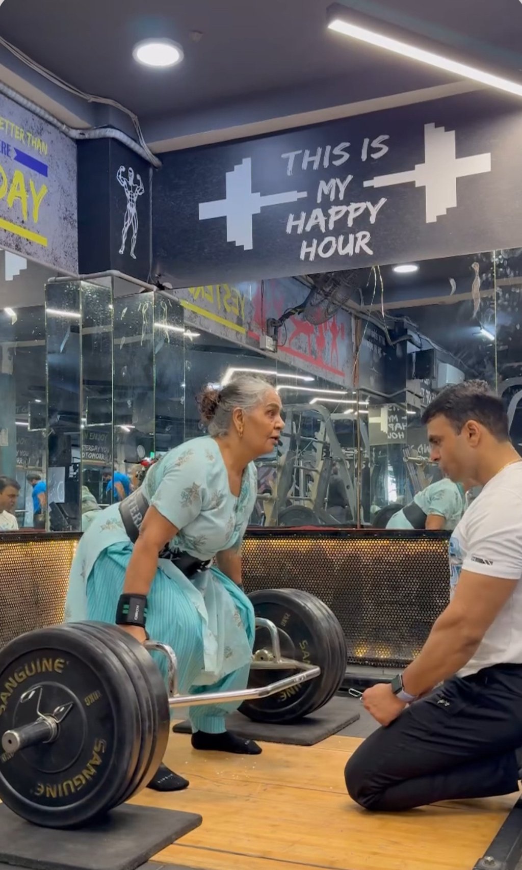 Roshni Devi Sangwan can perform a 105kg trap bar deadlift. Photo: Ajay Sangwan Roshni Devi Sangwan can perform a 105kg trap bar deadlift. Photo: Ajay Sangwan