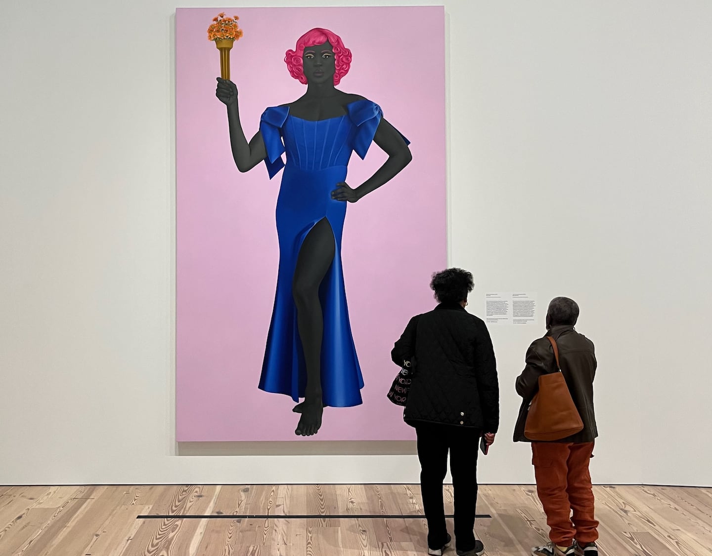 Amy Sherald's "Trans Forming Liberty," 2024, on view at the Whitney Museum of American Art in April 2025. After the artist pulled her show "American Sublime" from the Smithsonian's National Portrait Gallery in September, it was relocated to the Baltimore Museum of Art.
