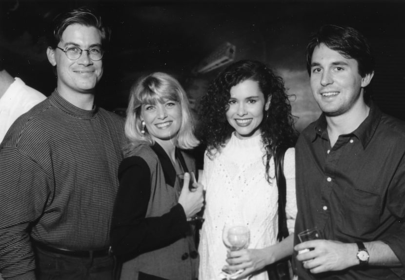 Skip Hollandsworth, left, stands next to his wife,  Shannon, at a Dallas party in 1991.