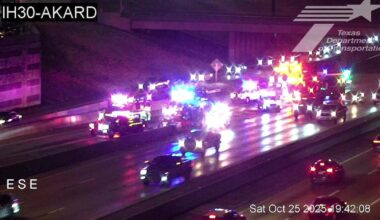 Three lanes closed on Interstate 30 after collision in downtown Dallas