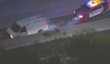 LA police chase suspect dies after jumping out of moving van, getting hit by freeway traffic