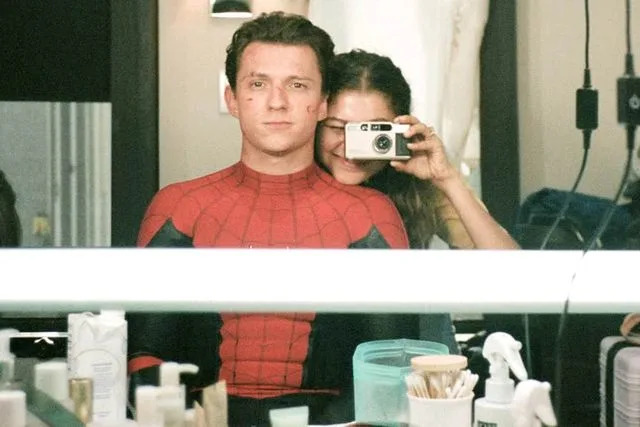 Tom Holland/Instagram Tom Holland and Zendaya on the set of 'Spider-Man.'