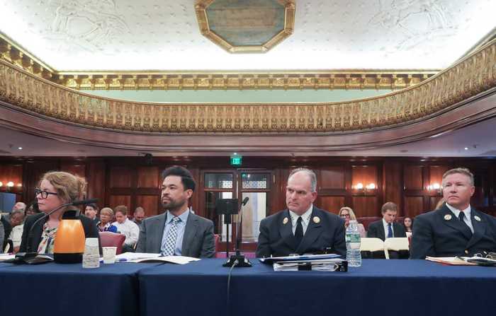FDNY chief says he would live next to lithium battery storage plant— opponents charge battery farms in residential areas a 'farce' 2 FDNY Chief Thomas Currao, Chief of Prevention, and Chief Joseph Loftus, Acting Chief of Hazmat Operations, along with city officials Kathleen Schmidt, and Elijah Hutchinson, testify before the City Council
