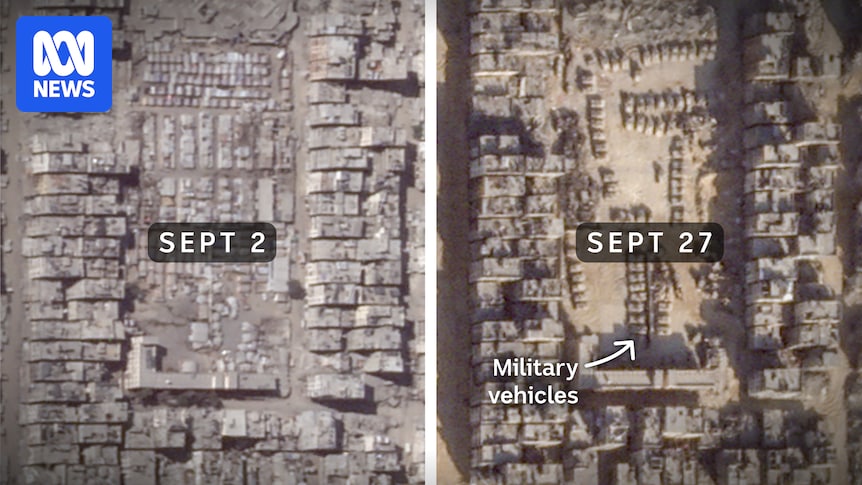 Satellite images show razed buildings, armoured vehicles moving into Gaza City