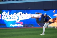 Toronto Blue Jays pitcher Trey Yesavage throws during a World Series baseball media day,...