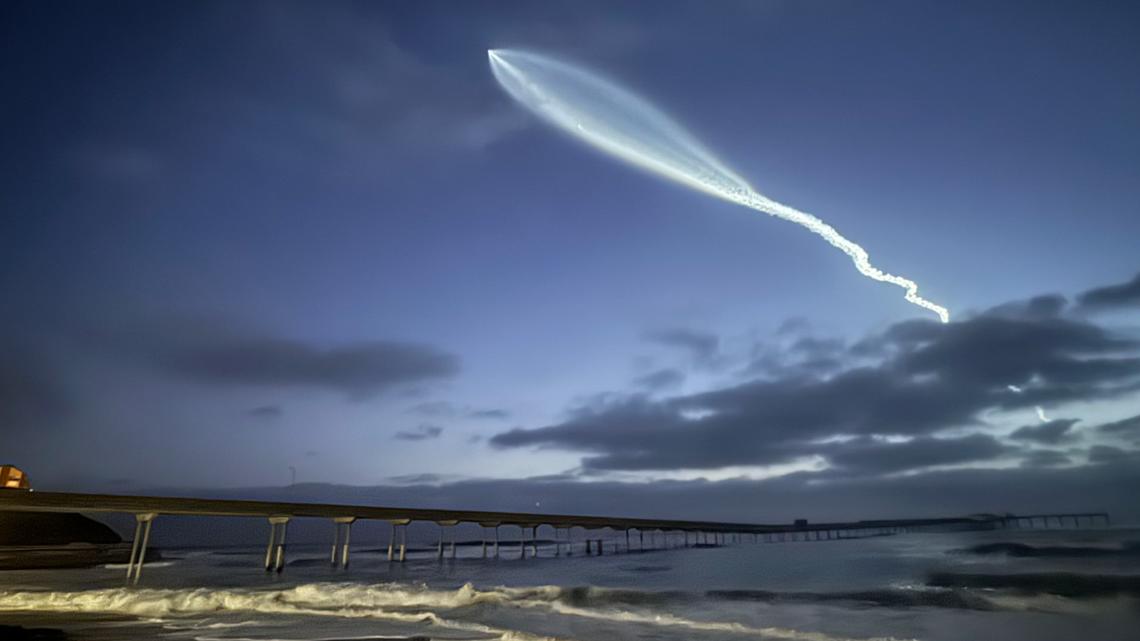 SpaceX Falcon 9 rocket launch in Southern California
