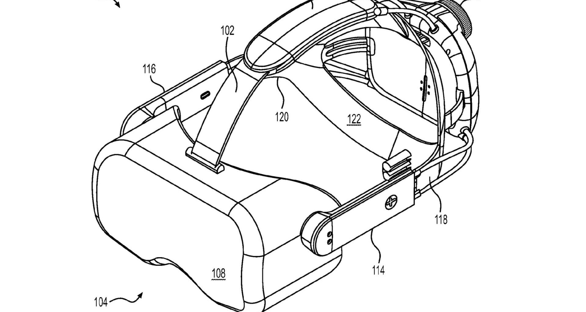 A patent for a Valve VR headset on a white background
