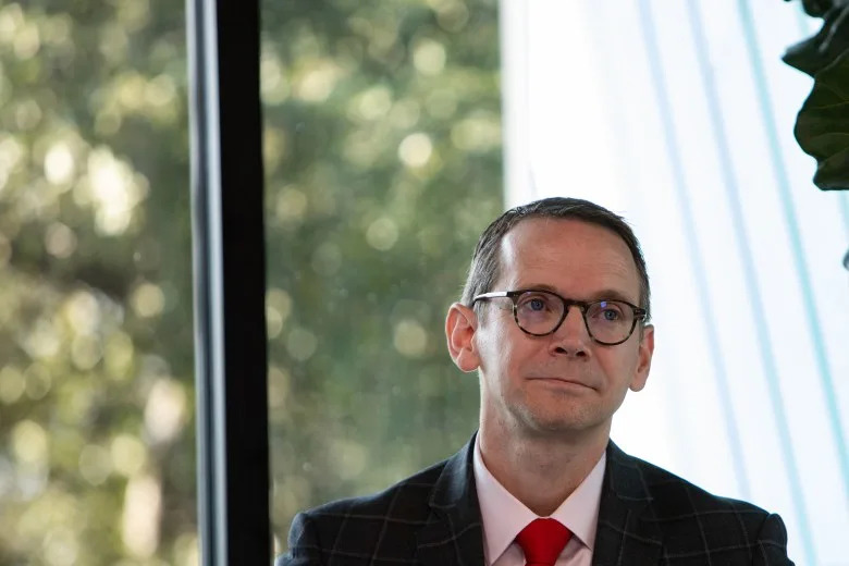 Texas Education Commissioner Mike Morath participates in a roundtable at the Alpha School campus in Austin on Sept. 9, 2025.