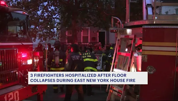 Floor collapses in East New York house during fire; injuring 3 firefighters, 1 civilian