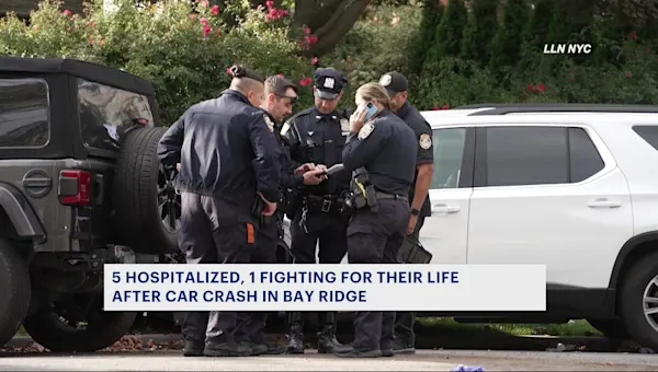 5 people involved in car crash in Bay Ridge