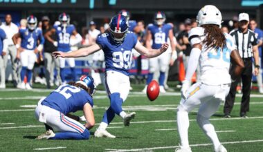 New York Giants elevate kicker, linebacker from practice squad
