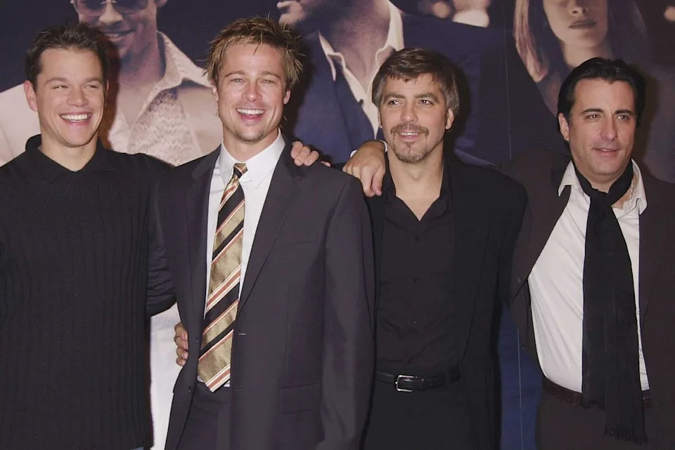 Dave Benett/Getty Matt Damon, Brad Pitt, George Clooney and Andy Garcia in 2001