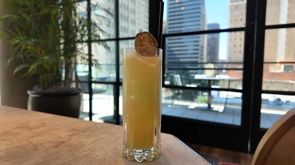 The Main Squeeze mocktail at Mirador, and Cafe Mirador in Fort Worth, has passion fruit, coconut, floral simple syrup, citrus and topped with Topo Chico.