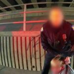 The Department of Justice included this photo with the caption "A PhxPD officer grabbed the 13-year-old boy by the neck of his sweatshirt to force him to his feet, while the boy's mother (left) arrived on the scene." (Image via DOJ Report)