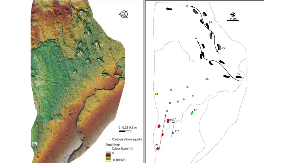 Map showing where the neanderthal footprints were found in Portugal