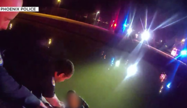 Bodycam video shows dramatic rescue after woman falls in canal