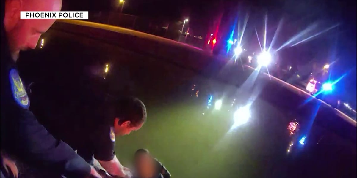 Bodycam video shows dramatic rescue after woman falls in canal