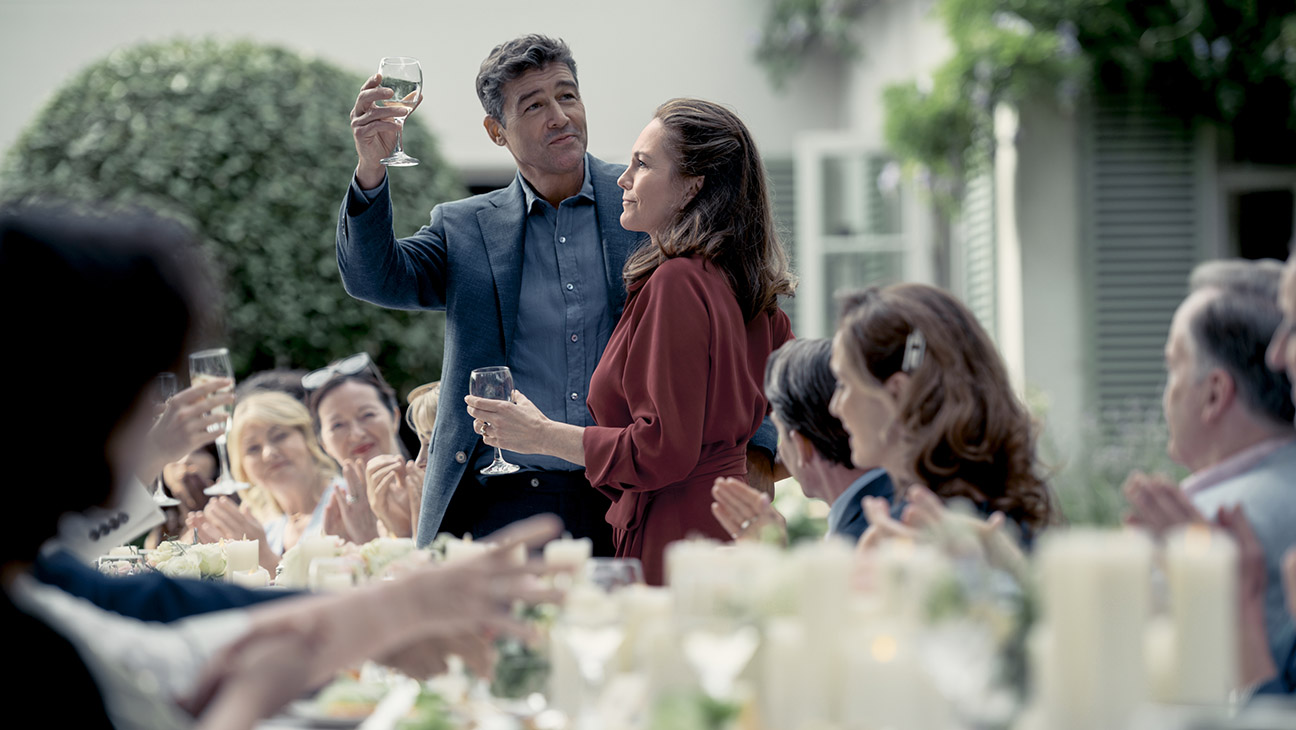 Kyle Chandler as Paul and Diane Lane as Ellen in Anniversary.