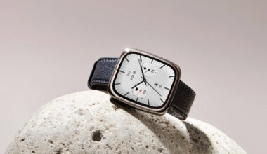 Amazfit Active 2 Premium over a stone