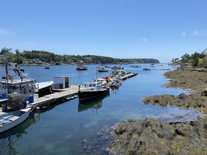 Bailey Island, Maine boats and lobster crates