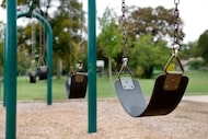 A set of swings at Glendale Park on East Ledbetter Drive in Dallas, Sept. 7, 2025.