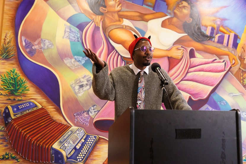 Cameron McCloud of Cure for Paranoia gives a performance after the announcement of Creatives...