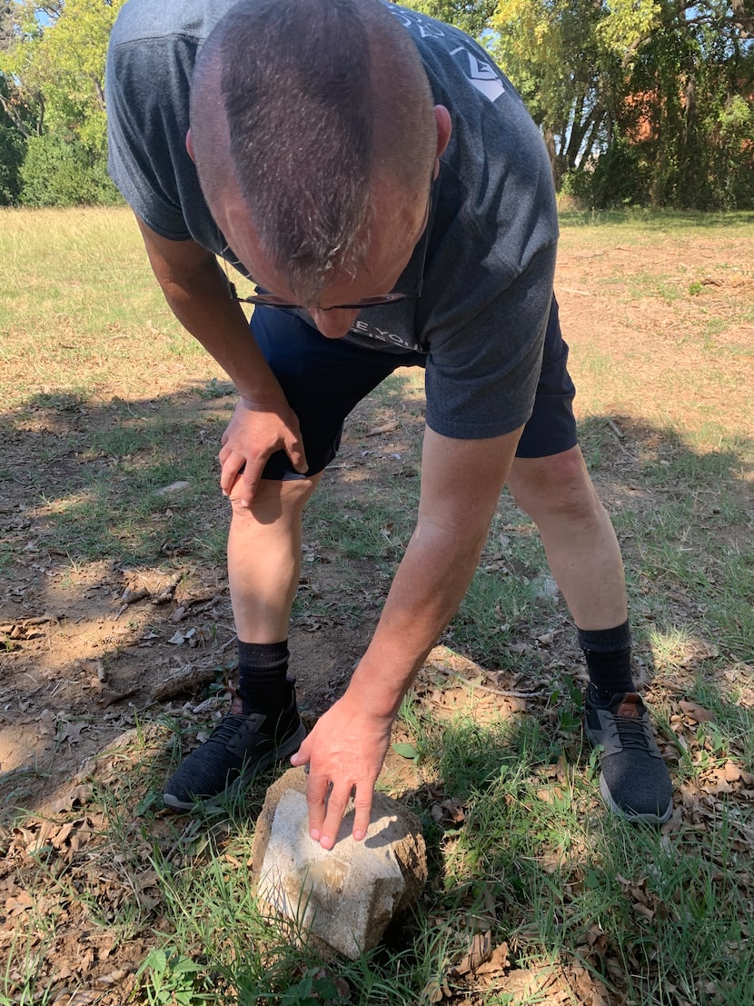 On Saturday, Daniel Babb found a marker missing the tin that identifies who was buried here....