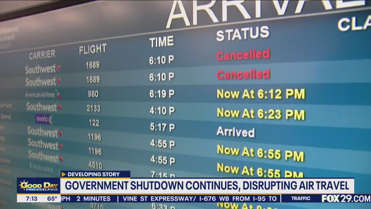 Government shutdown impacting air travel across U.S.
