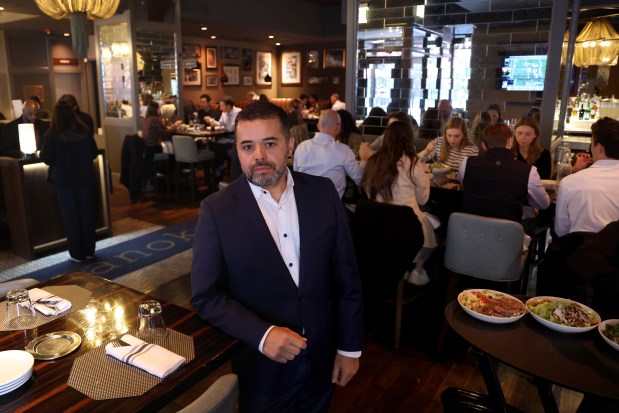 Brad Alaoui, chief operating officer of Roanoke Hospitality, at The Roanoke restaurant in Chicago, Oct. 21, 2025. (Antonio Perez/Chicago Tribune)