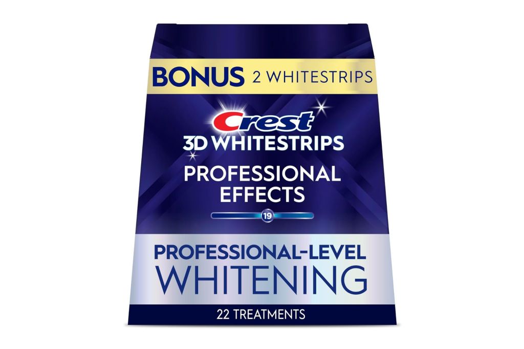 A box of teeth whitening strips