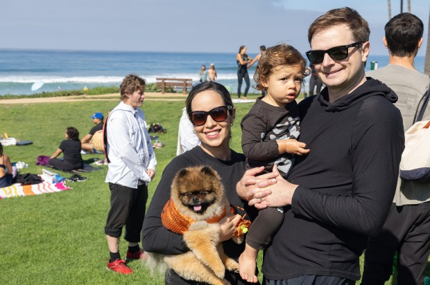 The Douglas family with dog Salsa (Jon Clark)