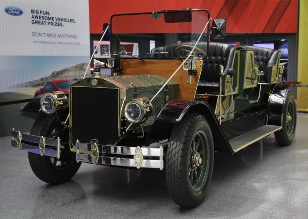 File- This April 17, 2014, file photo shows a prototype of an electric carriage being displayed at the New York International Auto Show in New York. (AP Photo/Seth Wenig, File)
