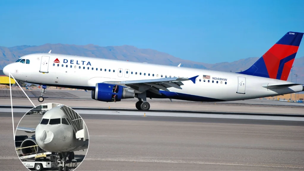 A Delta Air Lines (DL) Airbus A320 flying from Detroit (DTW) to Denver (DEN) on November 11, 2024, sustained visible nose damage due to a mechanical issue but landed safely.