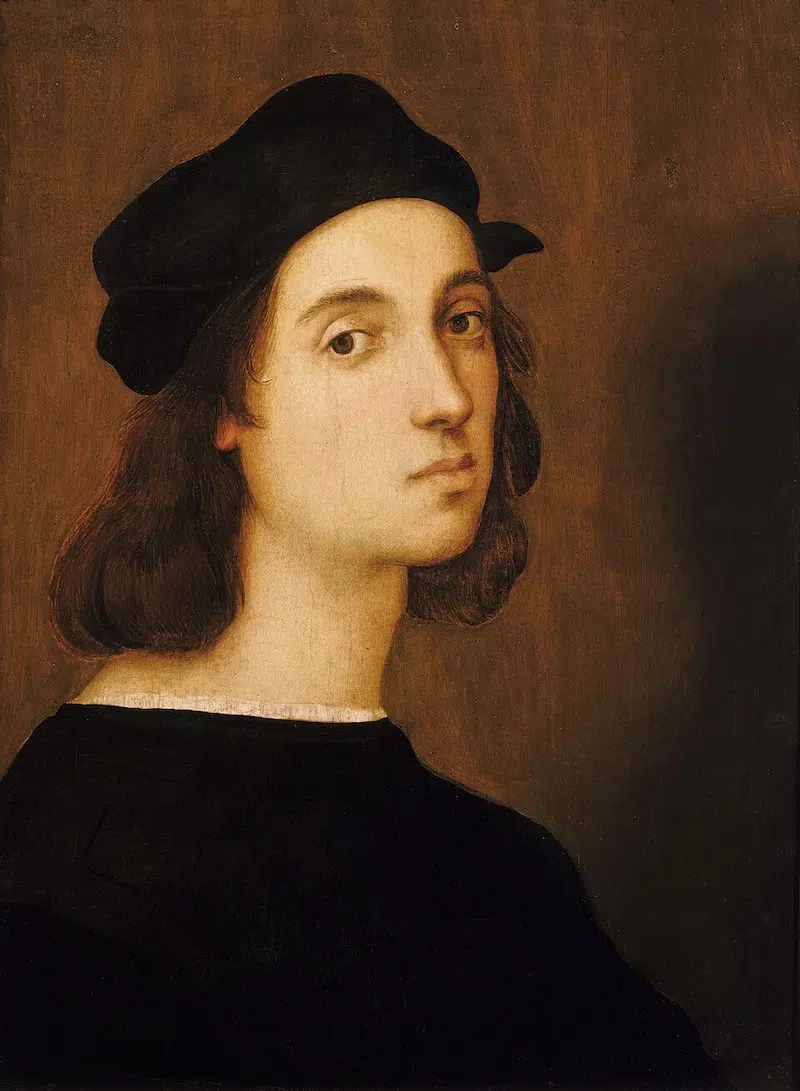 Self-portrait of Raphael, aged approximately 23, from between 1504-1506.
