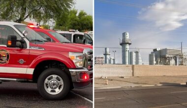 Firefighters are battling a blaze at a battery storage facility in the West Valley that broke out o...