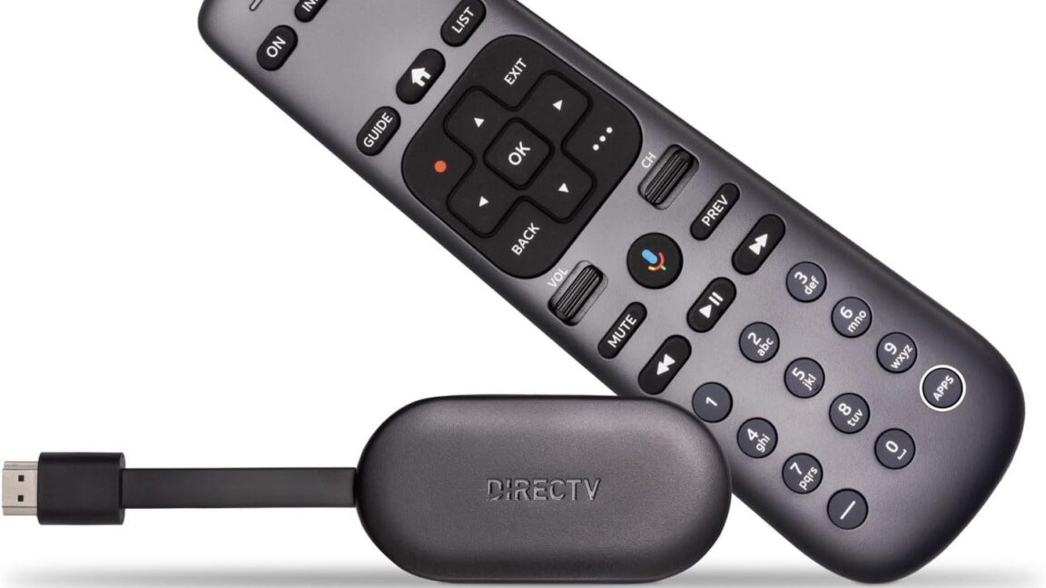 DirecTV's Gemini Air streaming stick and remote.