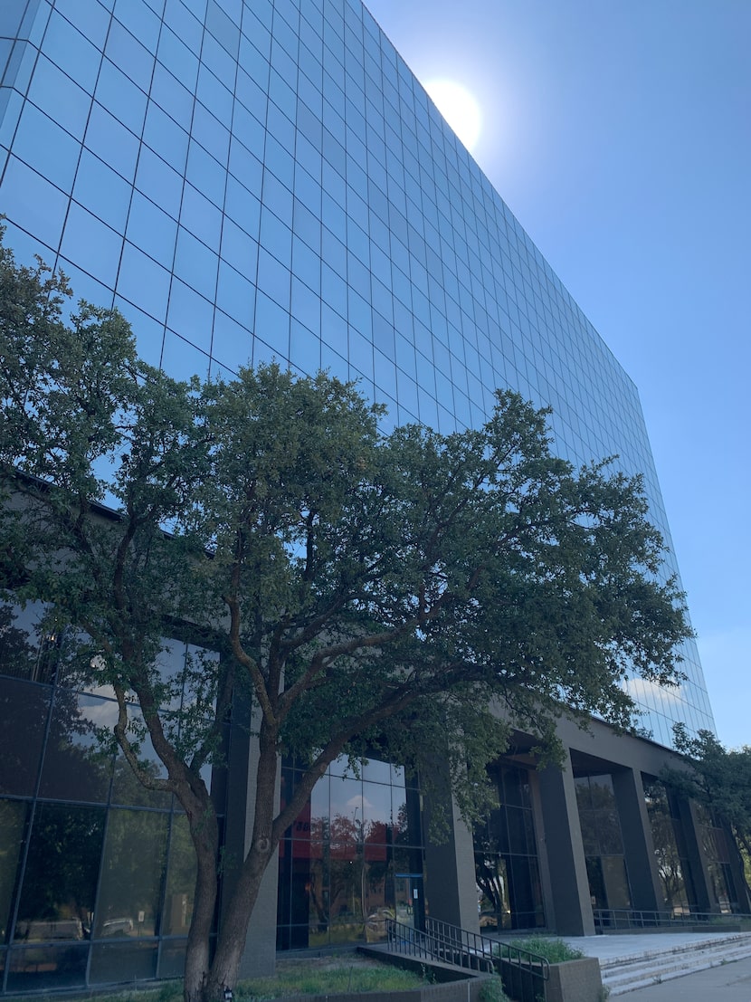 The front of 7800 N. Stemmons, which can be yours for the low, low price of ... well, look,...