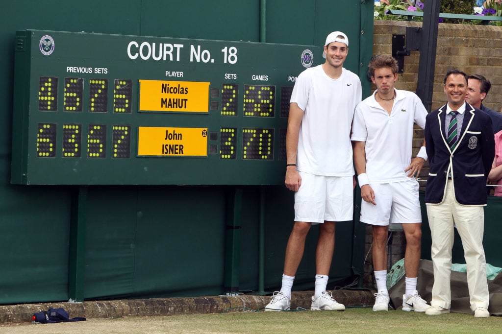 Jonn Isner and Nicolas Mahut after playing the longest match in Grand Slam history.