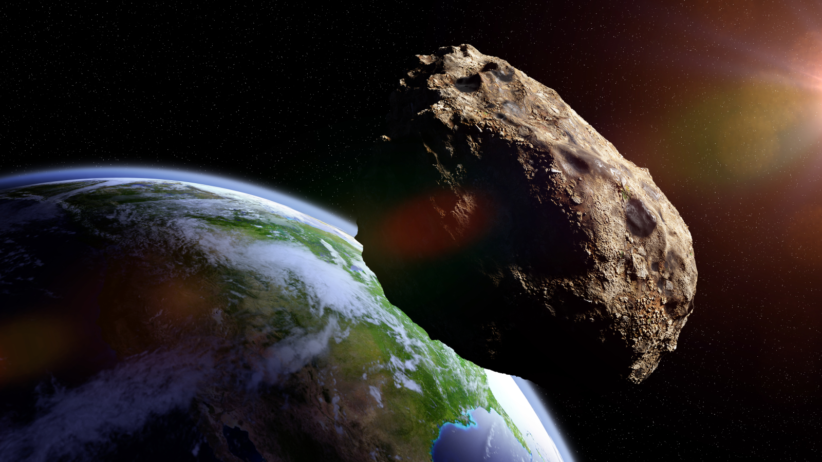 An asteroid approaching Earth.