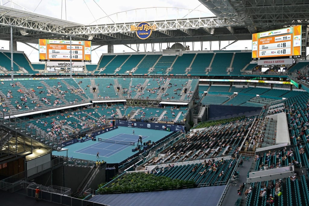 A general view of the Miami Open stadium in 2024