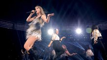 Taylor Swift performs onstage during "Taylor Swift | The Eras Tour" at BC Place on December 06, 2024 in Vancouver, British Columbia.