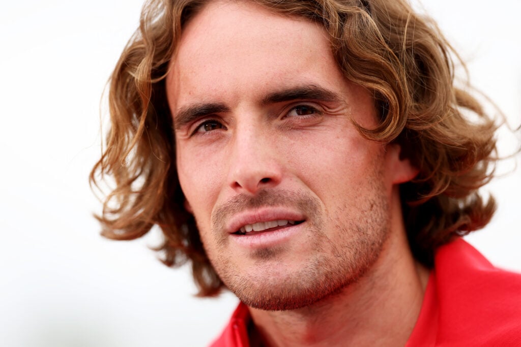Stefanos Tsitsipas looks on at Indian Wells in 2025
