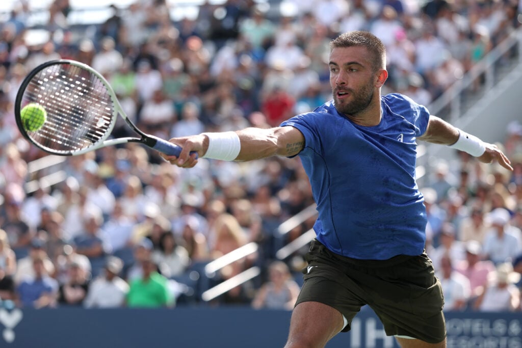 Borna Coric in action at the US Open in 2025.