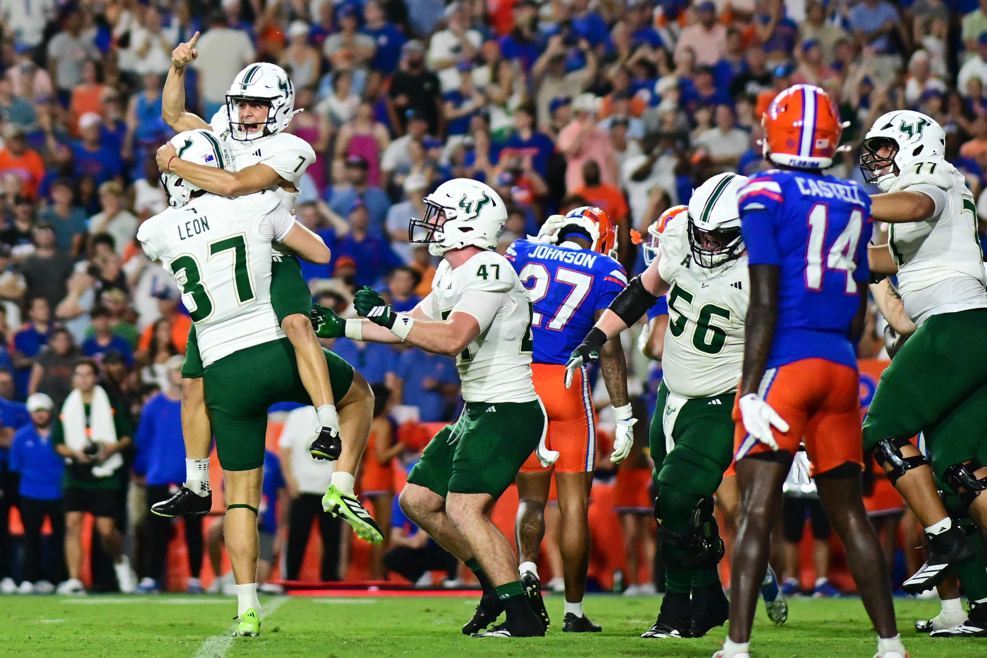 USF kicker Nico Gramatica topped the NIL Store in September after kicking a game winning field goal against Florida
